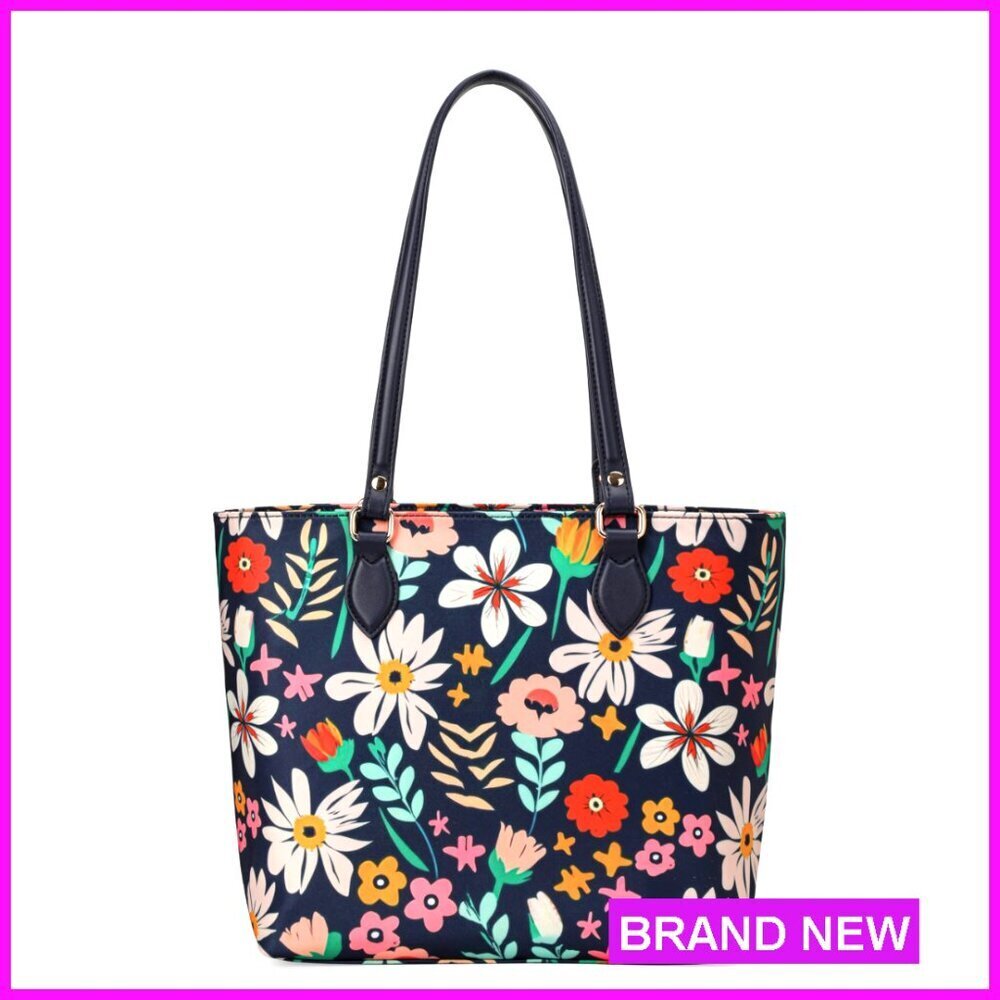 Nylon Tote Bag with Zipper Waterproof Lightweight Structured Designer Purse